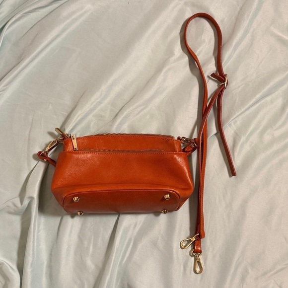 Divina Firenze Handbags - Divina Firenze Italy Lilia Orange Genuine Leather Crossbody Purse